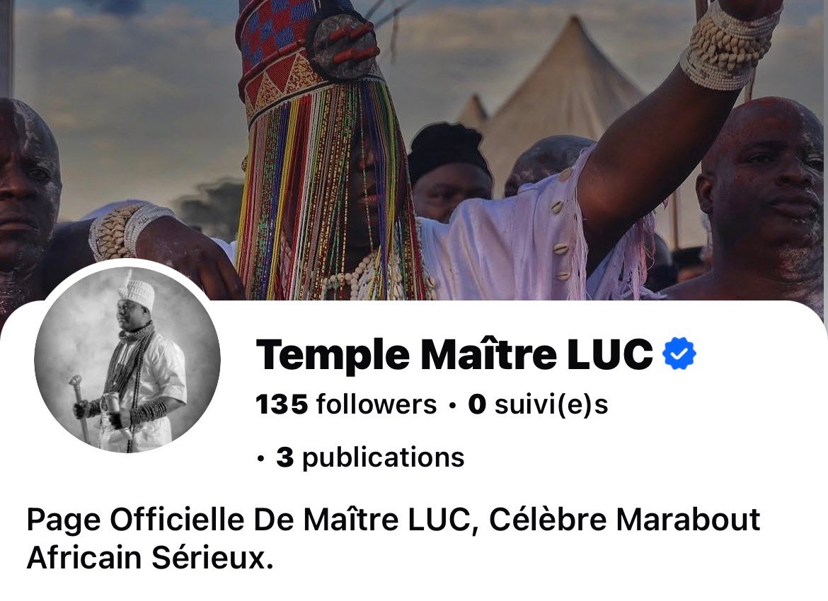 Page Facebook officielle de Maître Luc — seul réseau social authentique